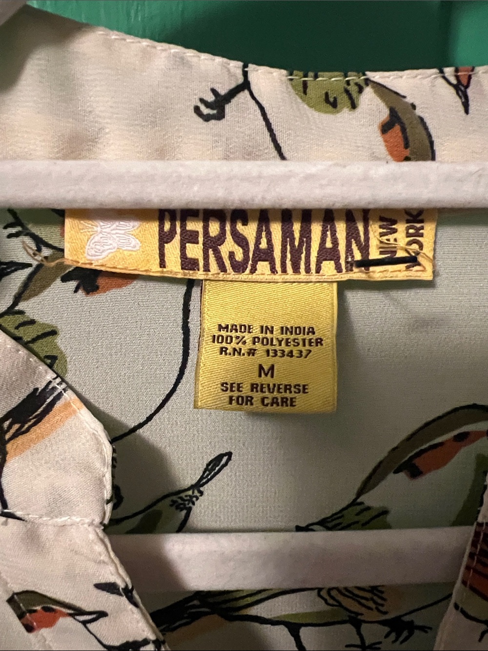 Persaman New York Bird-Print Blouse 🐦 Size medium - Picture 2 of 5
